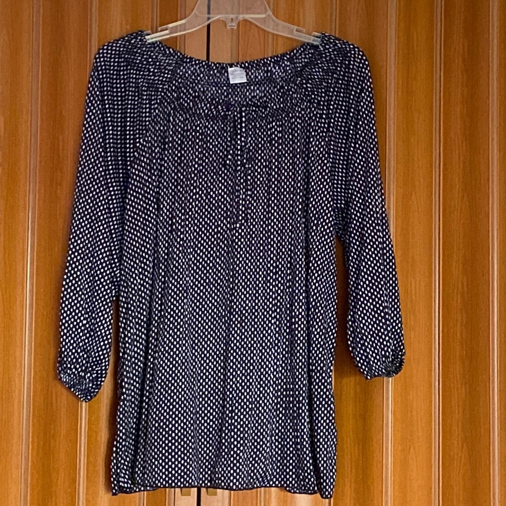 Black and White Blouse 3/4 Sleeves Size XL (16-18)